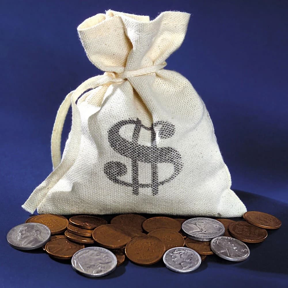 A bag of coins