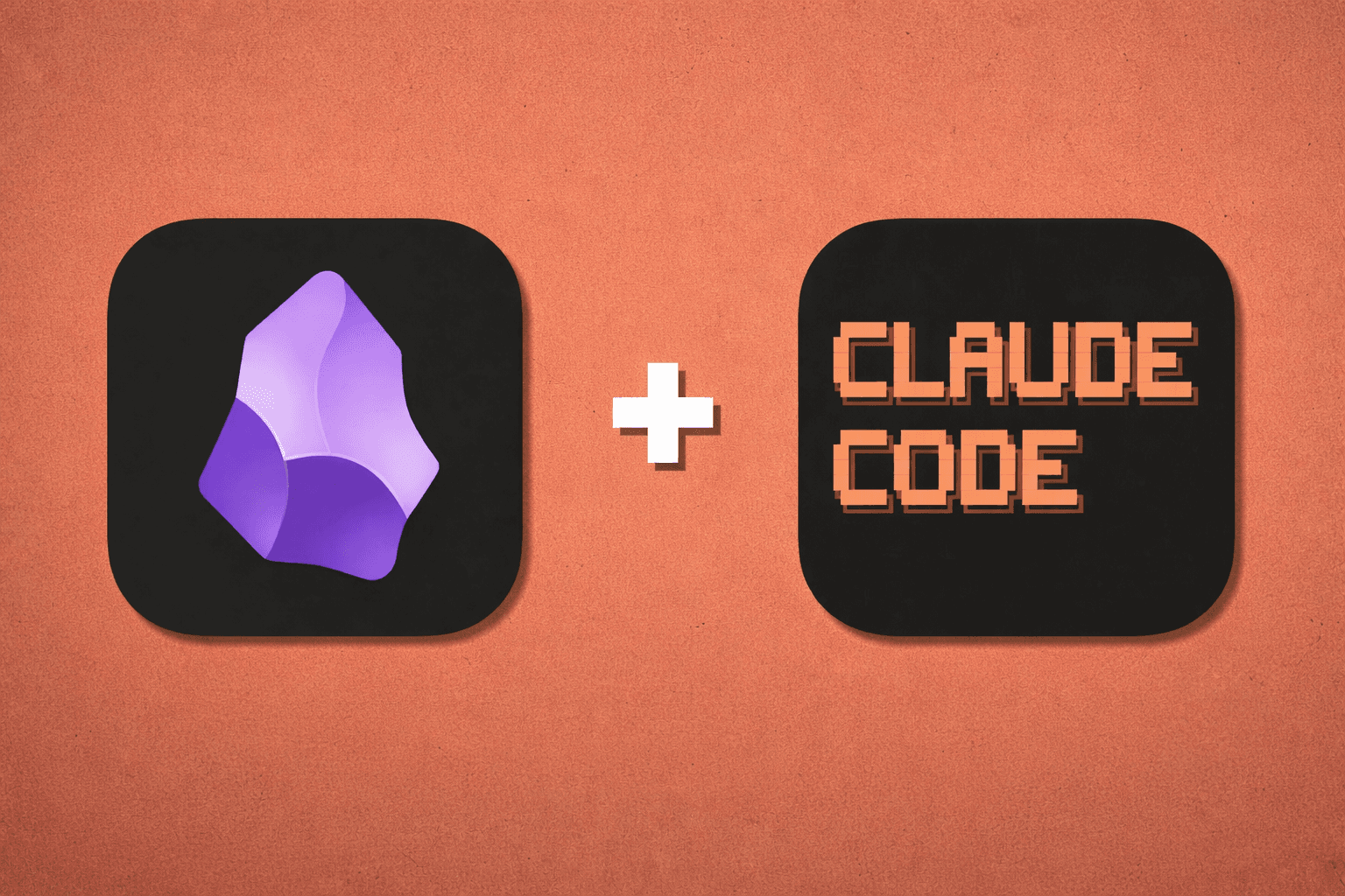 Obsidian and Claude Code logos